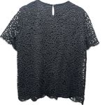 Philosophy Black Crochet Lace Short Sleeve Top Size L Elegant Boho Chic Photo 1