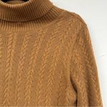 Peruvian Connection Brown Cable Knit Long Sleeve Midi Dress Mock Neck Womens S Photo 3