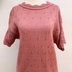 American Vintage Vintage 90's Pink Pointelle Knit‎ Cottagecore Sweater Top Medium Large Photo 1