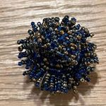 Seed Bead Large Cocktail Stretch ring Blue Copper FUN Photo 3