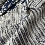 Skies Are Blue  Striped Knit Blazer Small Grey Jacket Floral Lined Stretch Office Photo 4