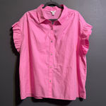 Crown & Ivy NWT  pink ruffle sleeve button up blouse  Photo 0