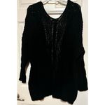 Love Tree  Women's Black Open Front Long Sleeve Plush Knit Sweater Size M Photo 1