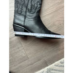 Black cowboy/cowgirl women’s size 7 boots real leather with rubber sole and heel Photo 4