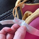 PINK - Victoria's Secret PINK Victoria’s Secret brand. Closes/clasp in front. Size 32C Yellow Strappy Bra Photo 5