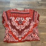 Free People Luly Print Tee – Bella Rosa Red – Size Medium Photo 2