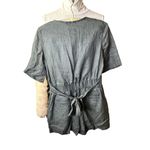 Banana Republic NEW  Sash-Waist Ramie Romper Green Slate Lined Sheer 0 Petite Photo 4