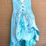 Jessica McClintock  Gunne Sax Vintage Strapless Lace-up Corset Flouncy Skirt 7/8 Photo 0