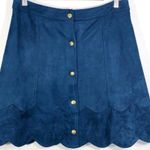 Sugar Lips Sugar + Lips Suede Scalloped Hem Mini Skirt Size Small Photo 2