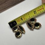Kate Spade Clustered Black Stone Gold Tone Stud Pierced Earrings Photo 4