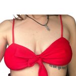 Womens red front tie red bikini top​ Photo 1