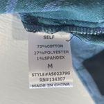 Lumière New Side Tie Asymmetrical Mini Skirt Denim Blue Green Leaf Photo 13