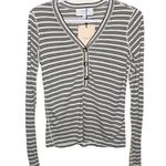 La ligne Charley striped silk blend Henley size XS Black Photo 0