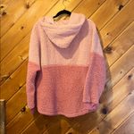 PINK - Victoria's Secret Victoria's Secret PINK Varsity pink 2 toned sherpa half-zip pullover Photo 5