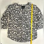 Cynthia Rowley  Snake‎ Skin Print Black White 100% Silk 3/4 Sleeve Women’s Top S Photo 3