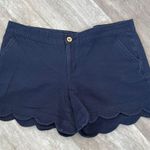 Lilly Pulitzer  Shorts 5” Buttercup Scallop Hem Navy Blue Textured Shorts 10 Photo 1