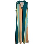 Cuddl Duds  Maxi Dress Flexwear Polo Tank Everglade Stripe Small Photo 1