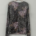 Free People NWT Intimately Gold Rush Black Combo Printed Sequin Long Sleeve Photo 4