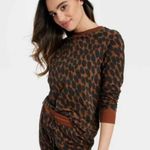 Stars Above Animal Leopard Print Soft Fleece Sweatshirt - Dark Brown Size XS Photo 2