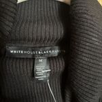 White House | Black Market  Sweater Medium Gold Lurex Stripe Turtleneck Pullover Photo 6