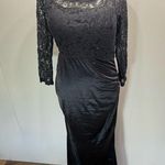 Black Full Length Dress Lace Top On Off Shoulder Bodycon Angel Fashions Formal Size L Photo 1