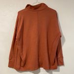 Rae Mode Oversized Collared Pullover Size Small β Rust Sweatshirt Raw Hem Pocket Photo 1