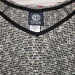 Bobeau Knit Hooded Sweater Sage Green Black Trim Semi-sheer Size M Photo 12