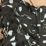 Self Portrait Gathered Puff Sleeve Geometric Print Silky Top Size 2 Blue Photo 3