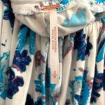 Free People  mixed floral boho loose trapeze blue white purple top blouse Photo 2