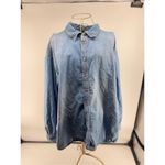 ASOS Curve Women’s Long Sleeve Button Down Denim Jean Shirt Size 14 100% cotton Photo 3
