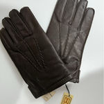 Daks Brown Leather Gloves Fur Lined Sz L Unisex K Size L Photo 0