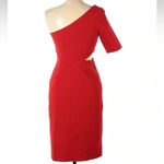 Jill Stuart Jill Red One Shoulder Holiday Cocktail Dress Cutout Size 8 Medium M Photo 3
