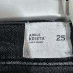 Hudson  Ankle Krista Super Skinny black Jean size 25 unfinished hem Photo 10