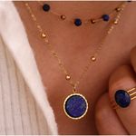 Titanium Steel 14K Gold Plated Elegant Lady Plating Inlay Round Twist | BLUE Photo 0