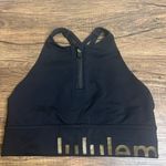Lululemon  Energy Bra High Neck Long Line Zip Black Size 8 Photo 1