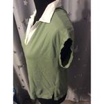 Madewell Green Collar Soft Top Size Small S womens Polo Tee V Neck Photo 3