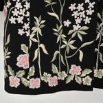 Tahari Longline Black Jacket with Floral Embroidery size 8 Long Sleeves Lined Photo 3