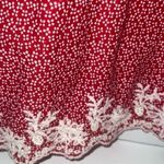 Modcloth Red Daisy Micro Floral Blouse with Embroidered Lace Trim Size Medium M Photo 3