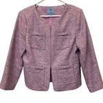 CeCe  Tweed Collarless Jacket Size Medium Photo 0