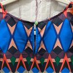 J.Crew Women's Multicolor Abstract 100% Silk Short Sleeve Blouse Size 6 Medium Photo 4