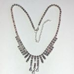 Leo Glass Vintage Silver Tone Classic Runway Formal Statement Necklace Photo 5