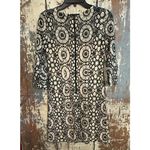 Just Taylor women’s Short black Ivory Crochet Lace dress, size 4 Photo 4