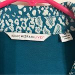 Isaac Mizrahi Women's ‎ Live Teal Blue Patterned Snap Front Jacket Size Medium Photo 3