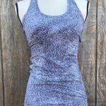Lululemon EUC Woman’s Jacquard Gray/Black Fitted Sleeveless Racerback Tank Top Photo 0