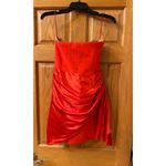 Cinq à Sept Kennith Silk-Trim Mini Dress in Cherry Tomato Women's Sz 6 Photo 7