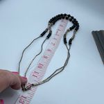 Silver and black glass vintage double strand boho festival necklace Black Photo 8
