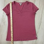 TOAD&CO Womens Cotton V Neck Gathered Front Short Sleeve T Shirt Size S Photo 4