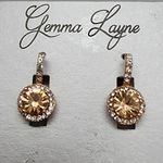 NWT Gemma Layne Rose Gold & Crystal Earrings Pink Photo 1