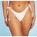 Wild Fable ✨ Crochet Side-Tie Extra Cheeky Extra High Waist Bikini Sz L Cream✨ Photo 0