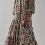 Free People  Feeling Groovy Maxi Dress in Soft Blue Combo Photo 0